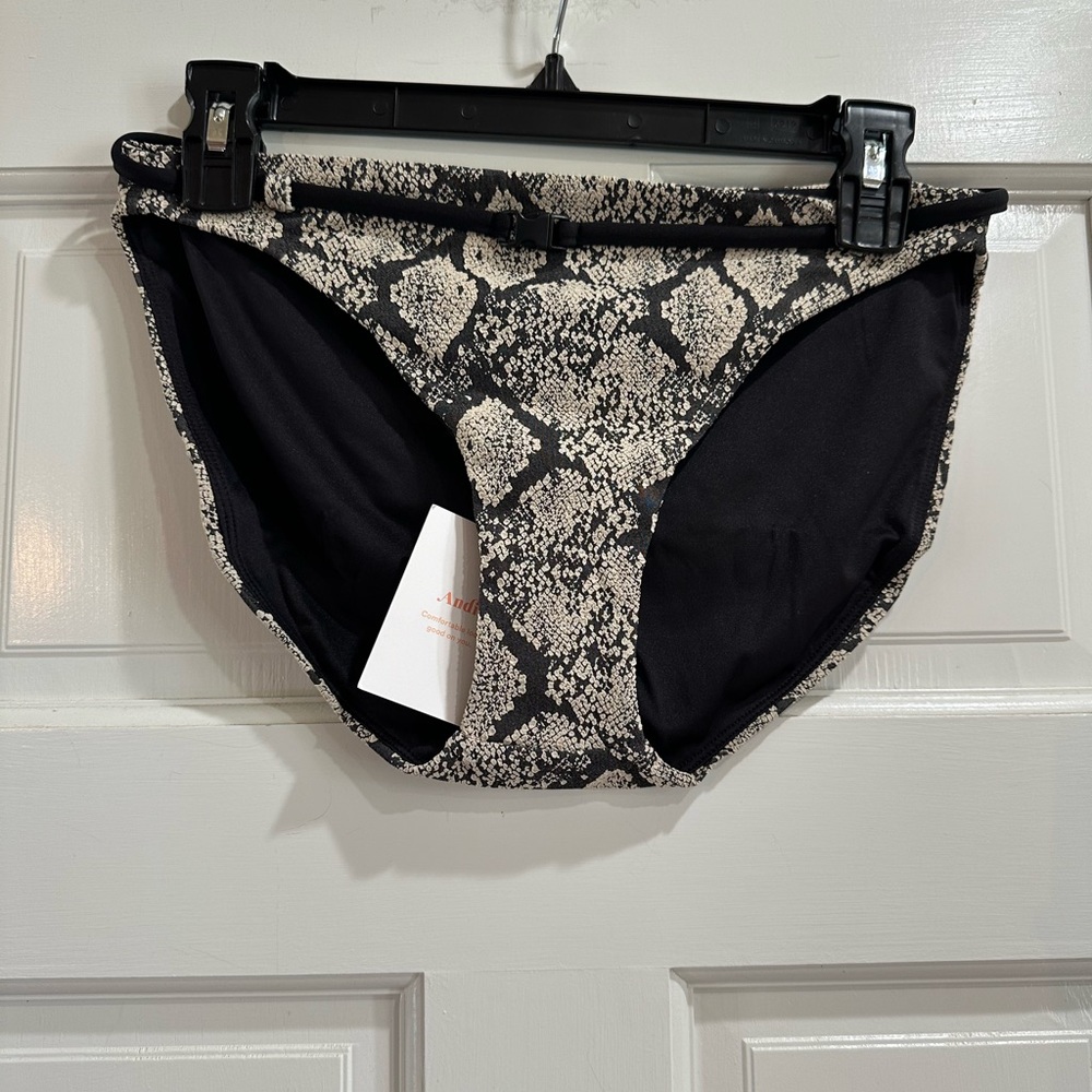 NWT Andie Swim The Riviera Bikini Bottom Textured Snakeskin Size Small NEW